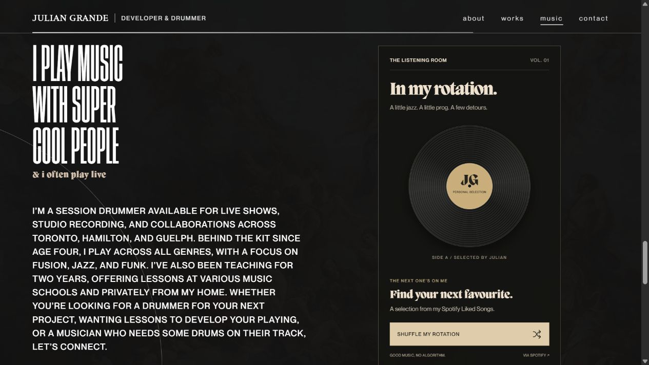 Creative Portfolio — The listening room