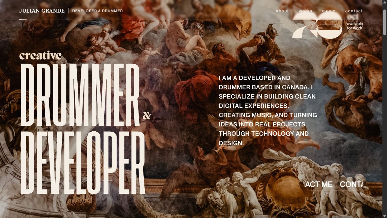 Creative Portfolio — Developer & drummer