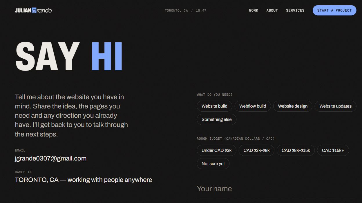 This Site — Project enquiries & contact