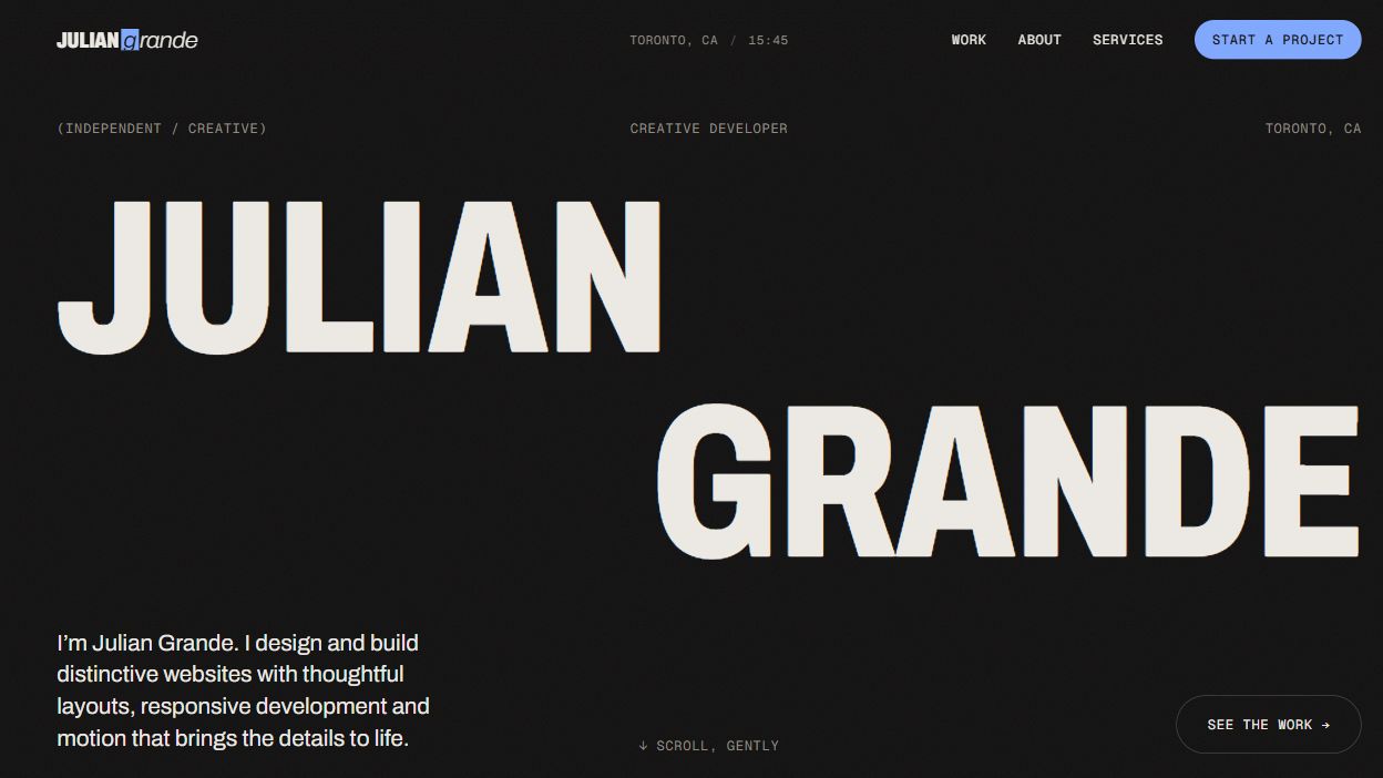 This Site — Julian Grande / Toronto